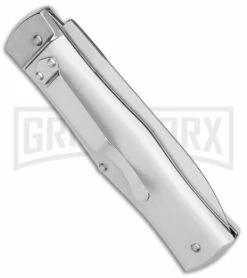 Mikov 241 Predator ABS Silver Automatic Lever Lock Knife - Polish 420 -US Knives Sales 2024 Mikov 241 Bily LL Auto Silver Polish BHQ 152778 jr side large