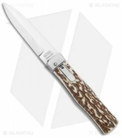 Mikov 241 Predator Lever Lock Automatic Knife Stag Bayonet (3.75" Polish)
