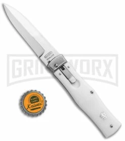 Mikov 241 Predator ABS White Automatic Lever Lock Knife - Polish Plain -US Knives Sales 2024 Mikov 241 Predator LL Auto Bayo White Polish BHQ 92019 jr bottlecap large