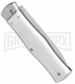 Mikov 241 Predator ABS White Automatic Lever Lock Knife - Polish Plain -US Knives Sales 2024 Mikov 241 Predator LL Auto Bayo White Polish BHQ 92019 jr side large