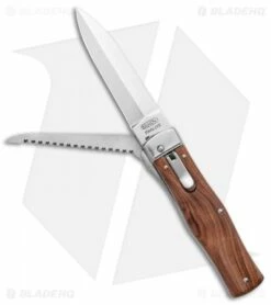 Mikov 241 Predator Leverlock Auto Knife Saw Wood (3.7" Polish)