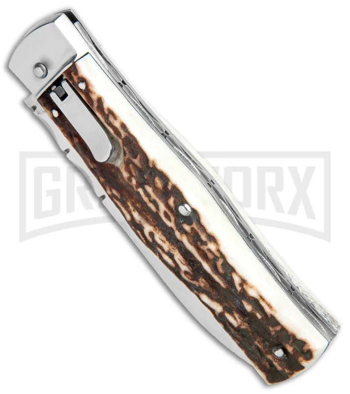 Mikov 241 Predator Stag Automatic Lever Lock Knife File Work - Bayo 4 Mikov 241 Predator Stag Automatic Lever Lock Knife File Work - Bayo - Image 2