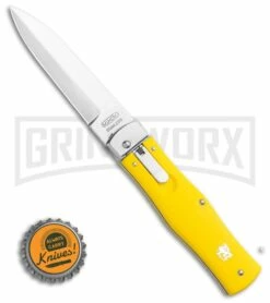 Mikov 241 Predator ABS Yellow Automatic Lever Lock Knife - Polish Plain -Pocket -US Knives Sales 2024 Mikov 241 Predator Lever Lock Automatic Knife Yellow 3.75 Polish Pocket Clip BHQ 117840 LS Bottlecap large