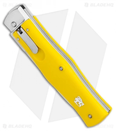 Mikov 241 Predator Lever Lock Automatic Knife Yellow (3.75" Polish) Pocket Clip 4 Mikov 241 Predator Lever Lock Automatic Knife Yellow (3.75" Polish) Pocket Clip - Image 2