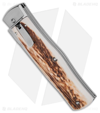 Mikov 241 Predator Lever Lock Automatic Knife W/ Saw Stag Horn (3.75" Polish) 4 Mikov 241 Predator Lever Lock Automatic Knife W/ Saw Stag Horn (3.75" Polish) - Image 2