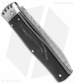 Mikov Panther Lever Lock Automatic Knife Buffalo Horn Bayonet (3.75" Damascus) 8 Mikov Panther Lever Lock Automatic Knife Buffalo Horn Bayonet (3.75" Damascus) -US Knives Sales 2024 Mikov Panther LL Auto Buffalo Horn Bayo Damascus BHQ 104153 jr side
