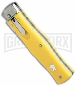 Mikov 241 Predator ABS Yellow Automatic Lever Lock Knife - Satin Plain -US Knives Sales 2024 mikov yellow bottom cm large